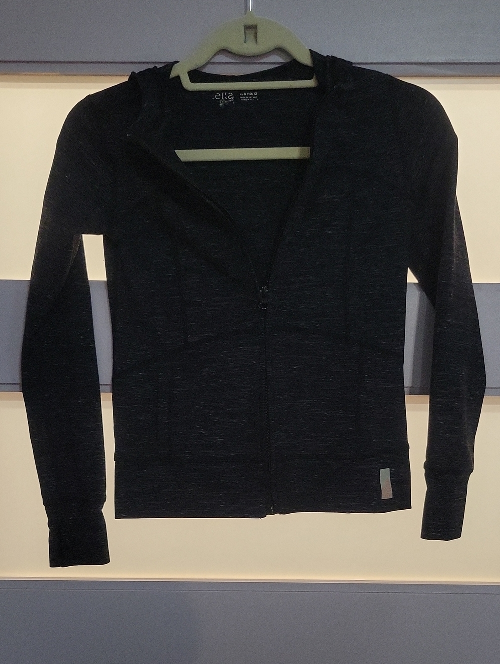 Zella Black Heather Knit Zip Hoodie